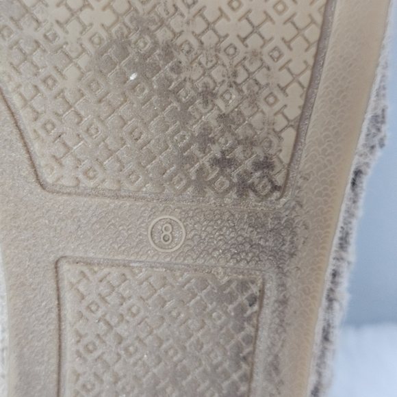 TORY BURCH Weston Flat Espadrille Canvas Slip-On Leather Logo - Picture 8 of 9